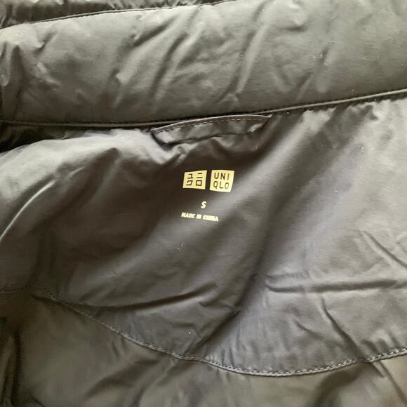 Uniqlo Down Belted Long Trench Coat in Navy Blue - Picture 8 of 13